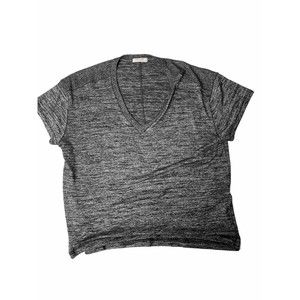 Anthropologie Rag & Bone Melrose Femme Knit Short Sleeve Shirt Black Gray